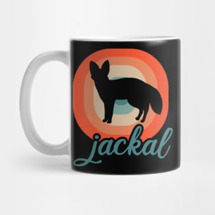 Retro Jackal Sunset Fan Wild Dog Wolf Design Mug